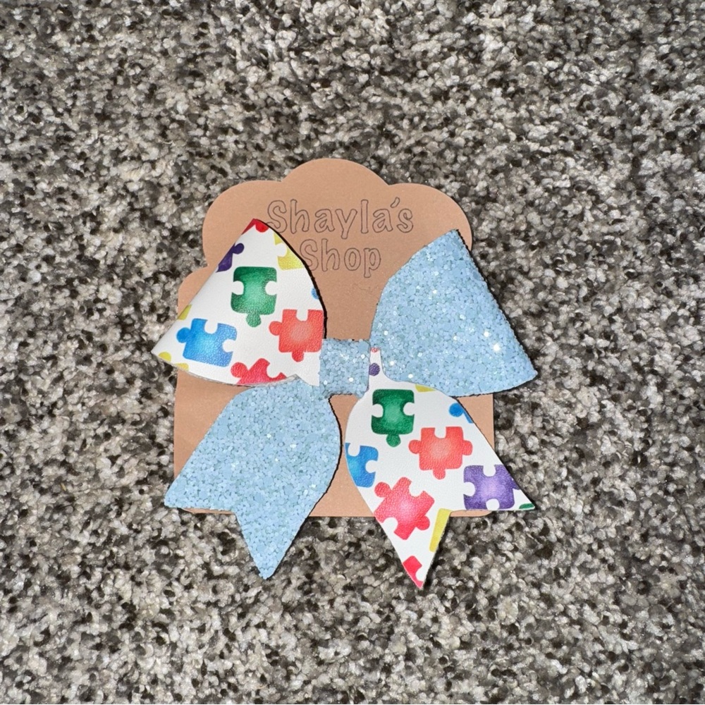 Faux Leather Bow